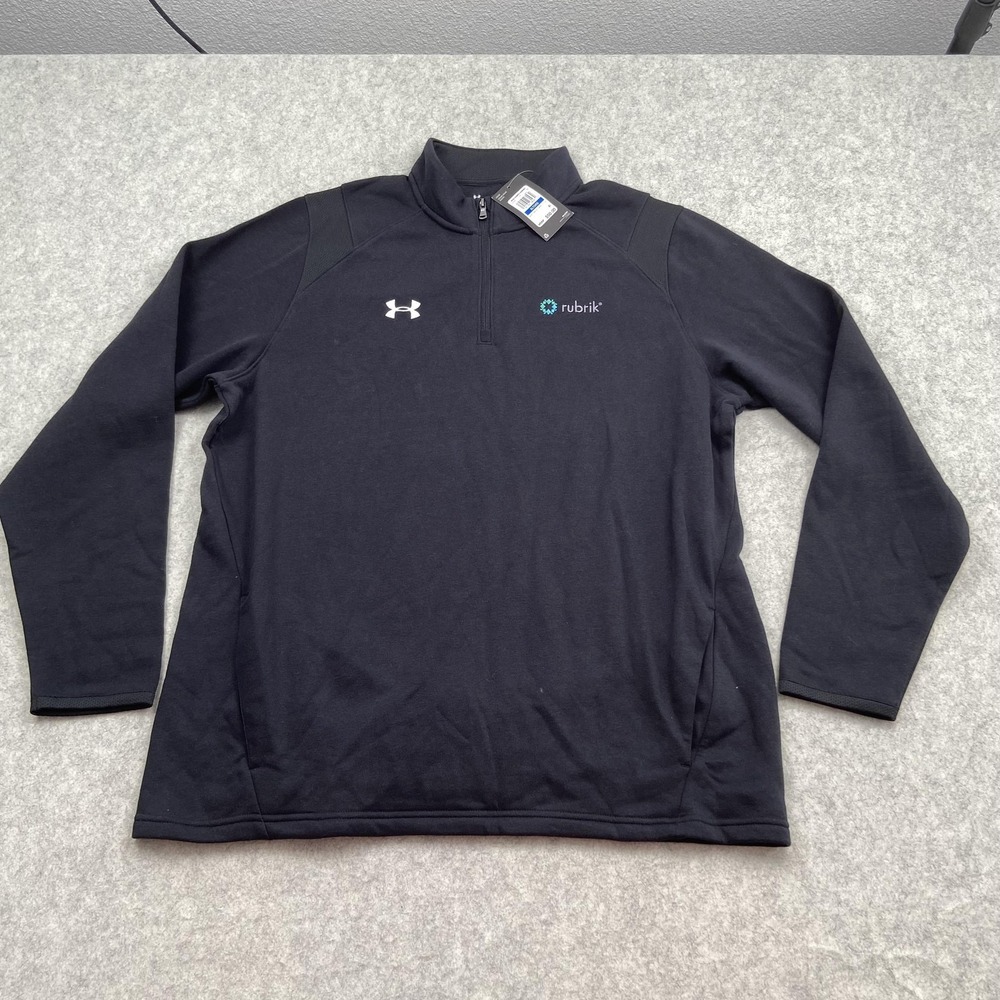 Under Armour Pullover Mens XL Gray 1/4 Zip Long Sleeve Fleece Rubrik SHI Logo